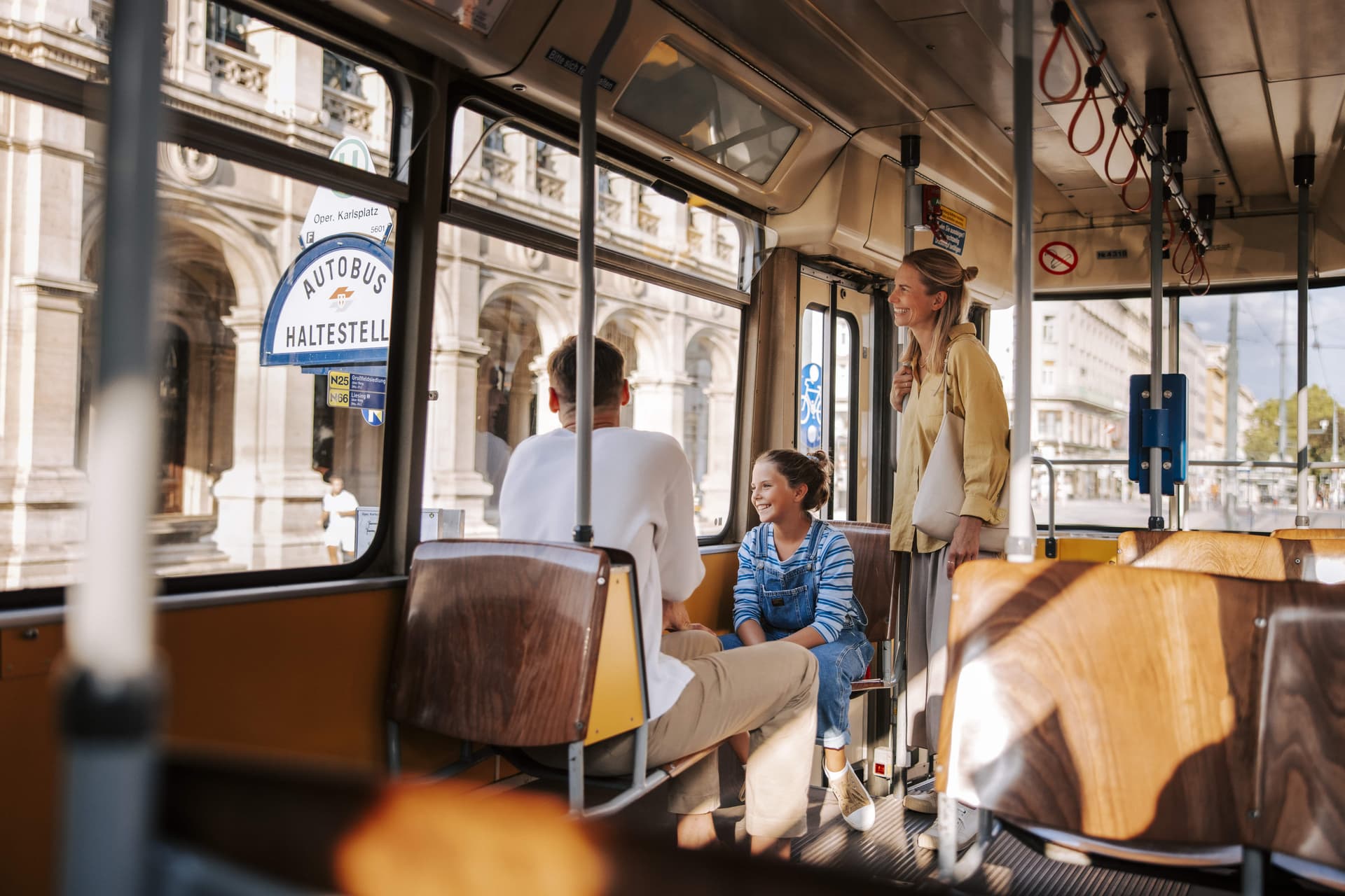 Tourists on board of a Viennese tram
